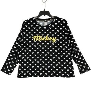 Disney Pajama Top Womens L Sleepwear Cozycore Lounge Mickey Mouse Comfy Snuggle